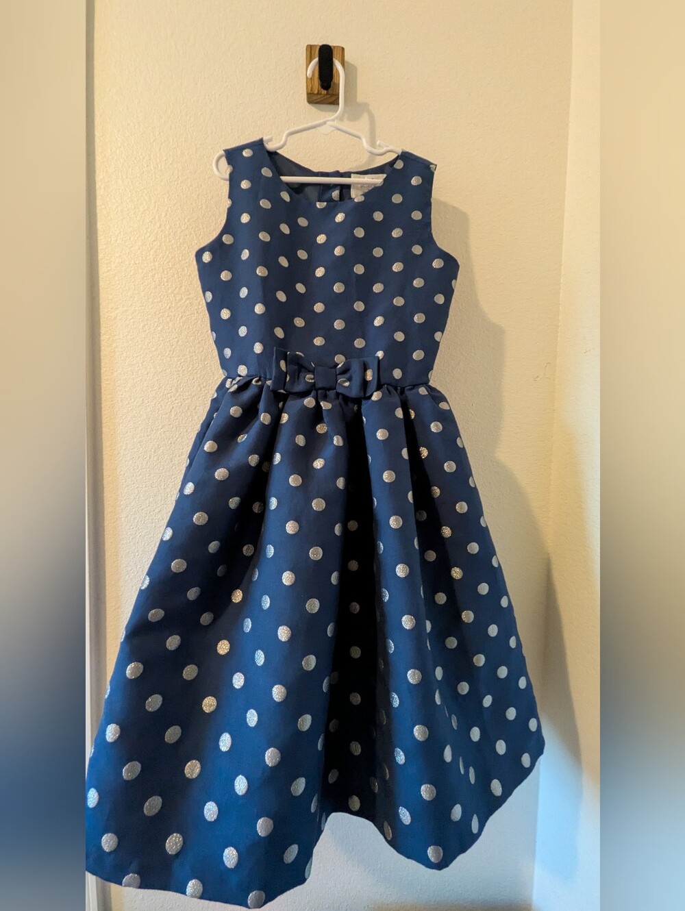 Gymboree Girls 10 Navy Silver Polka Dot Holiday Party Dress